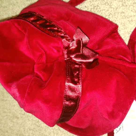 Infant Girls Baby Gap Red Velvet Coat with Matching Bucket Hat - Picture 3 of 5